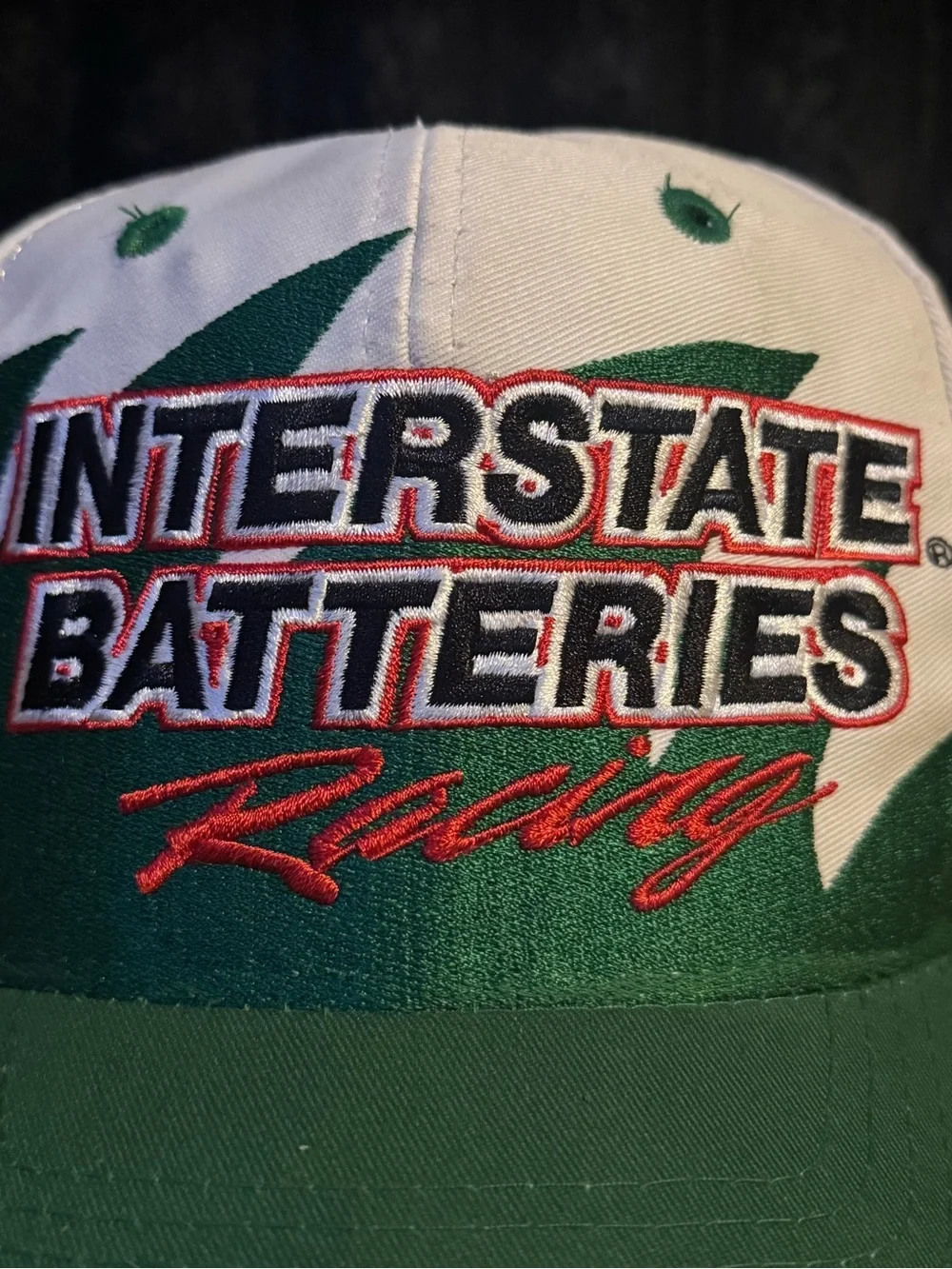 Vintage 90s Interstate Batteries Racing Sharktooth Snapback Hat Logo Athletic